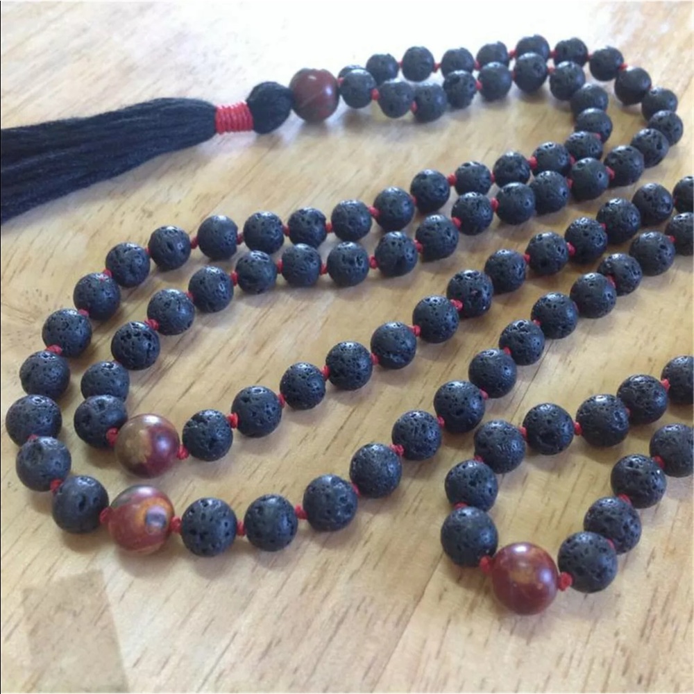 Cherry creek Jasper and Lavastone Meditation Mala - Picture 4 of 4